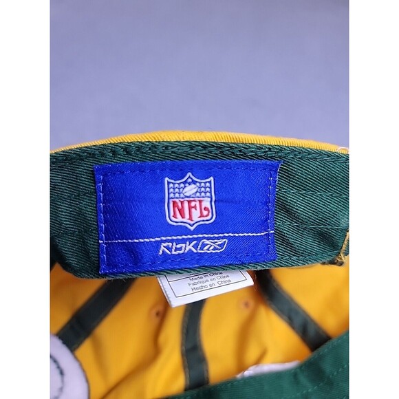 Reebok Green Bay Packers Hat Strapback NFL On Field Yellow Embroidered Cotton - Picture 9 of 11
